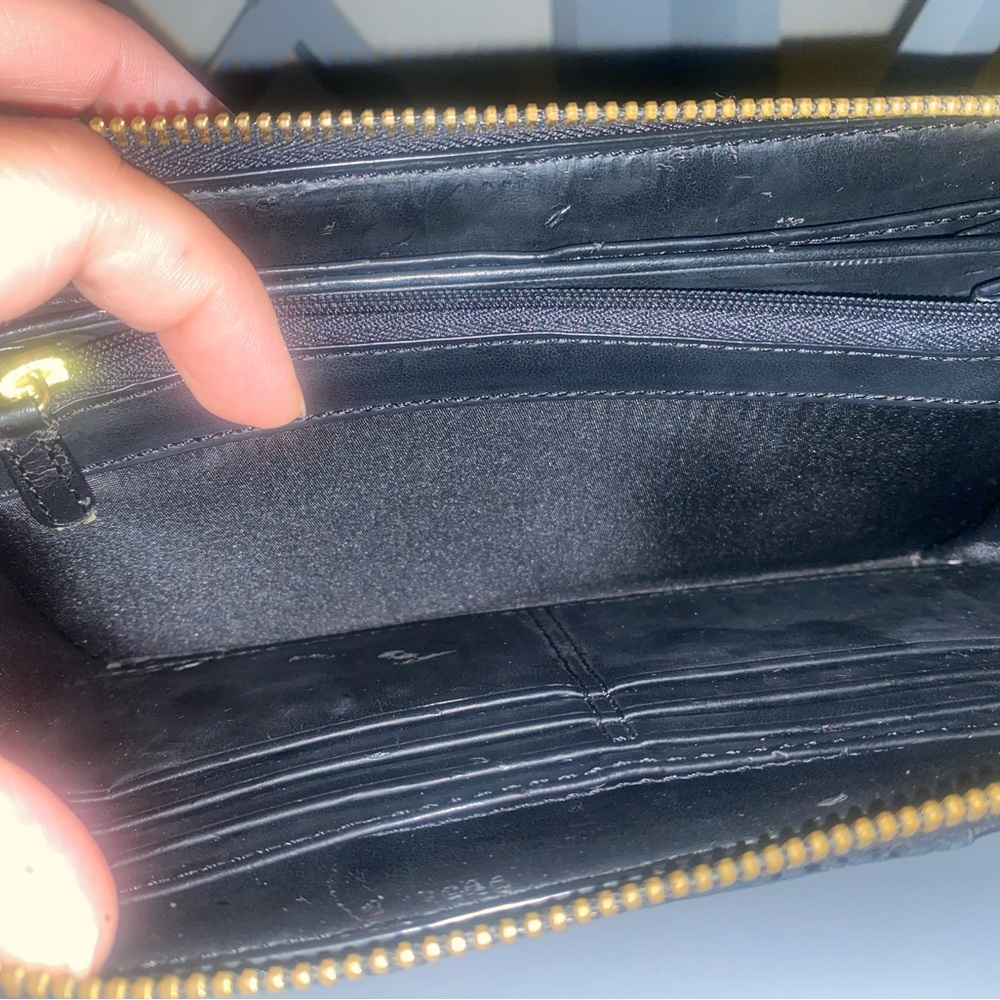 Coach Black Leather Wallet with Gold Logo - Picture 5 of 7
